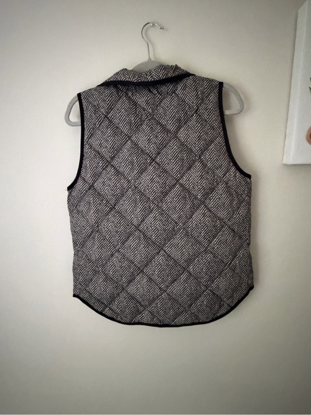 J. Crew Black & White Herringbone Zip Vest - Picture 4 of 6